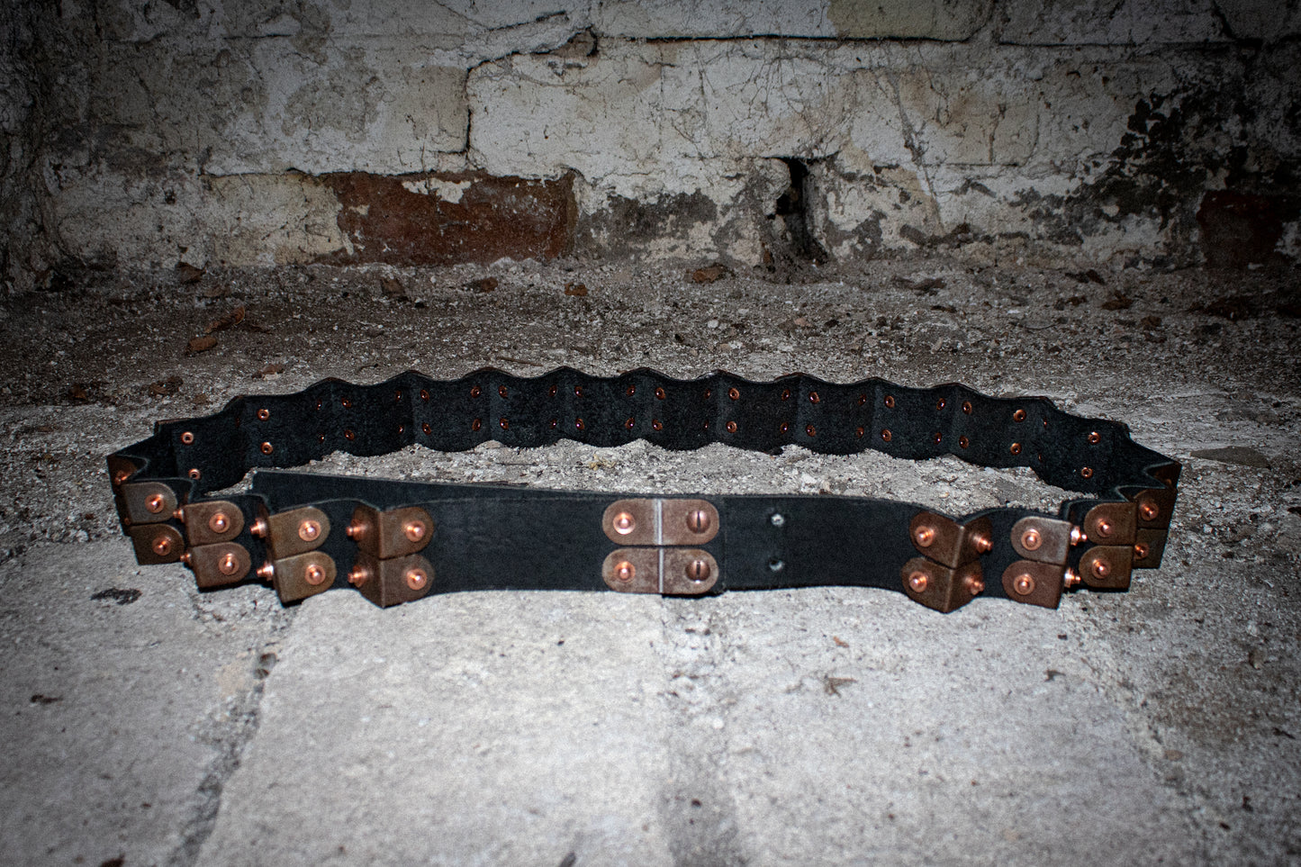 raw steel & leather belt
