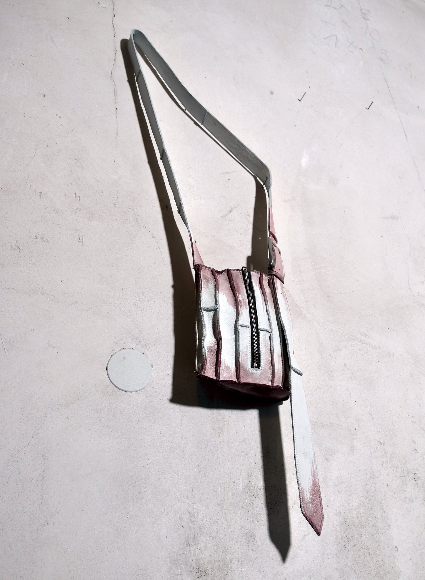 vertical crystal messenger bag