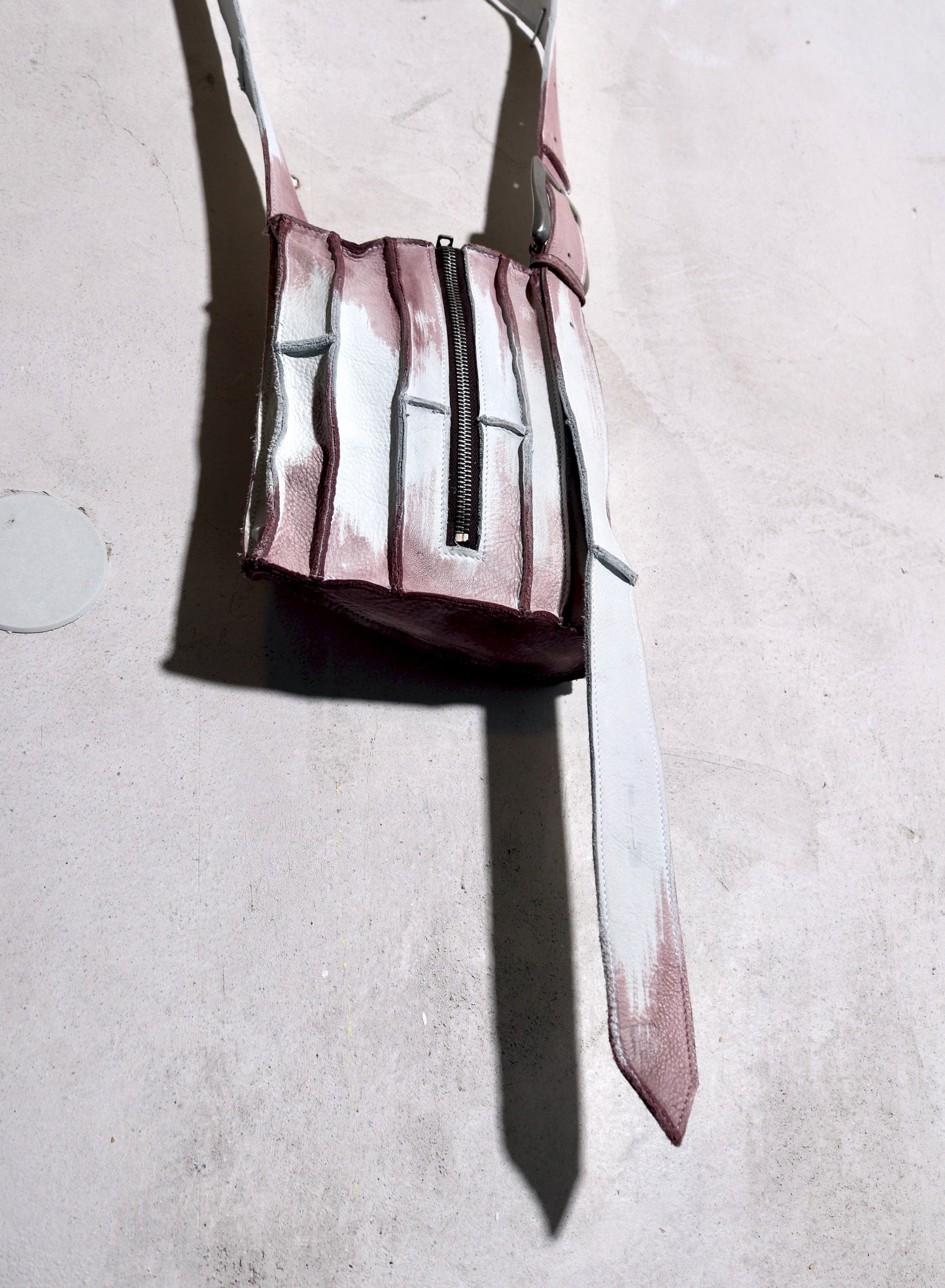 vertical crystal messenger bag