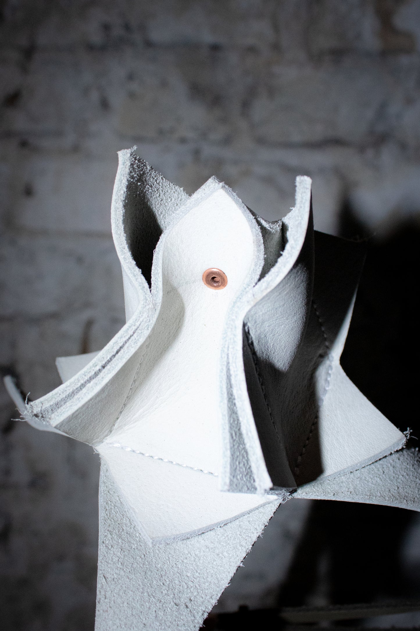 white leather rose