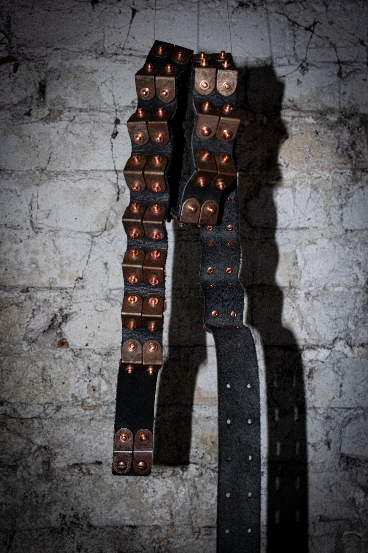 raw steel & leather belt