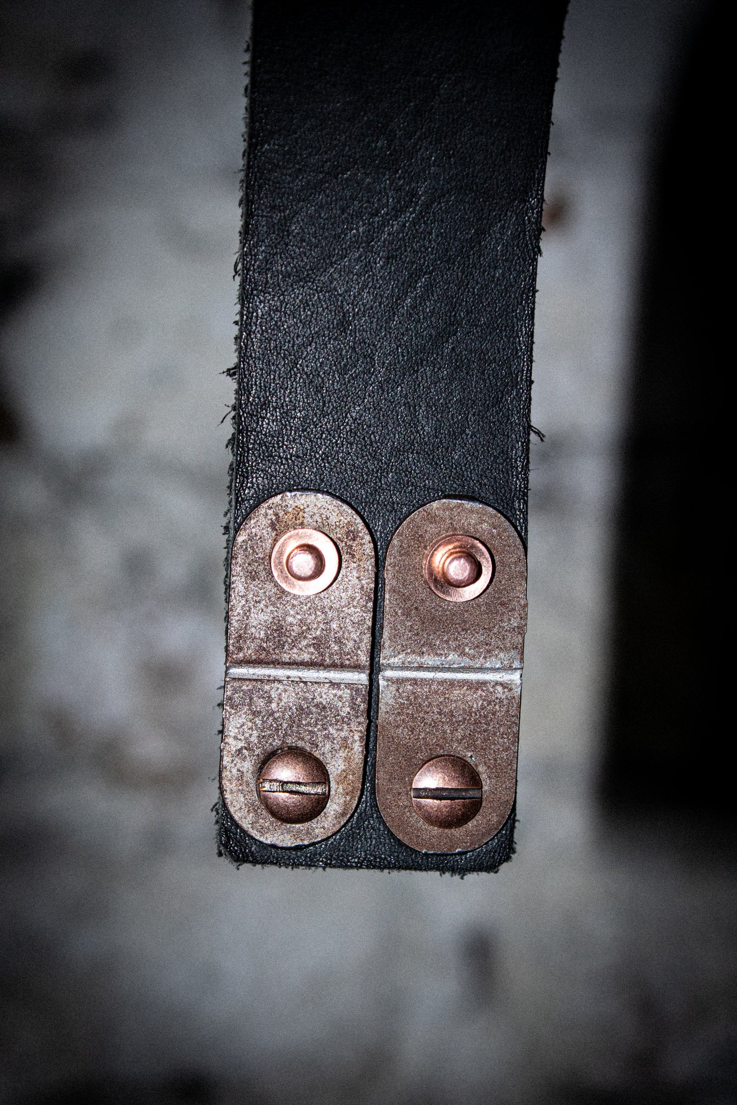 raw steel & leather belt