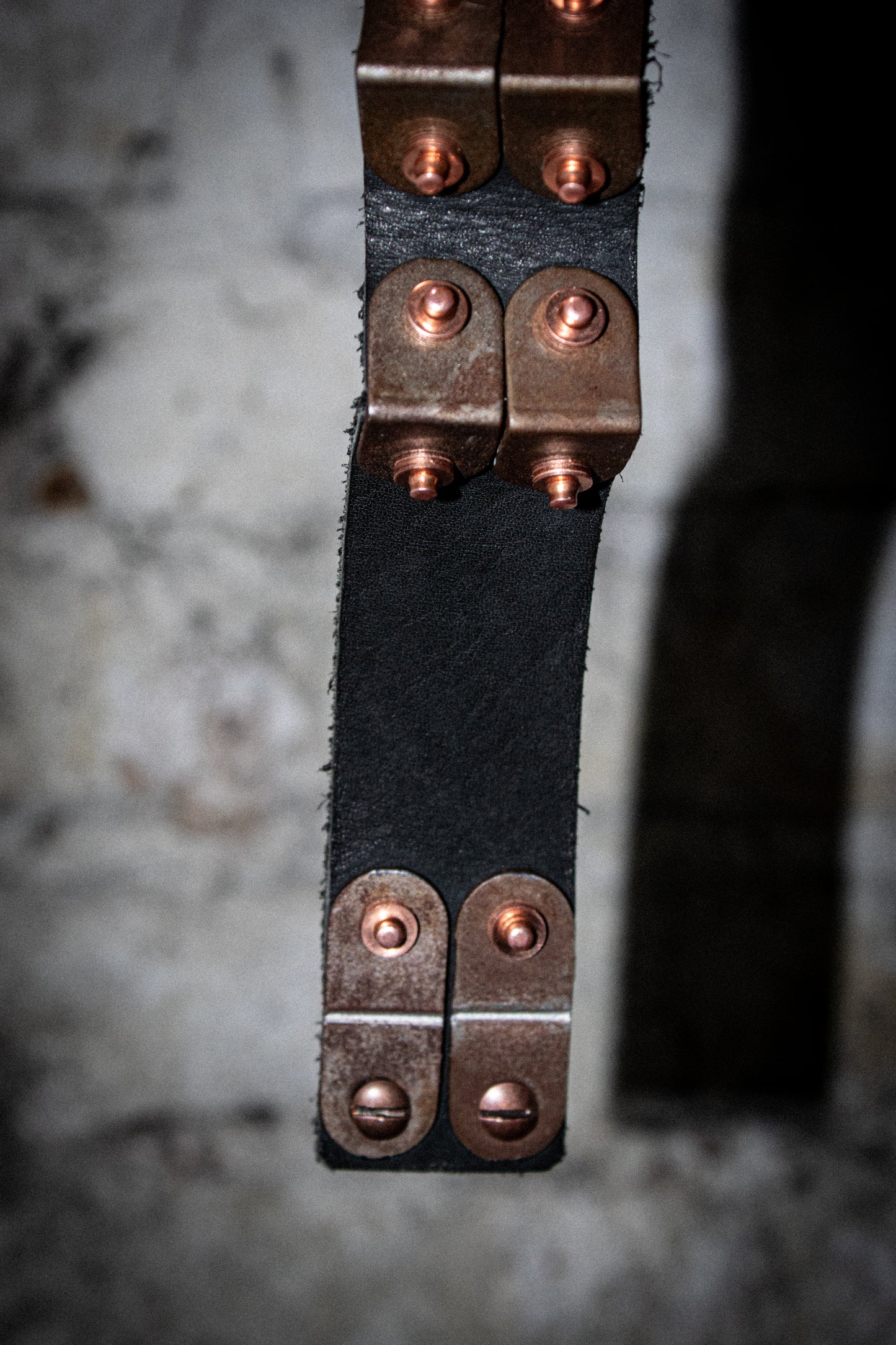 raw steel & leather belt
