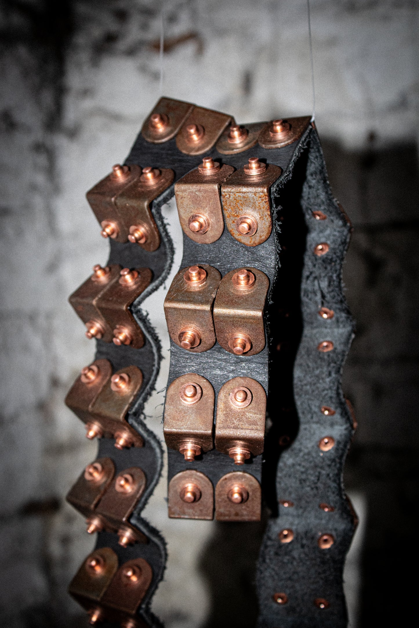 raw steel & leather belt