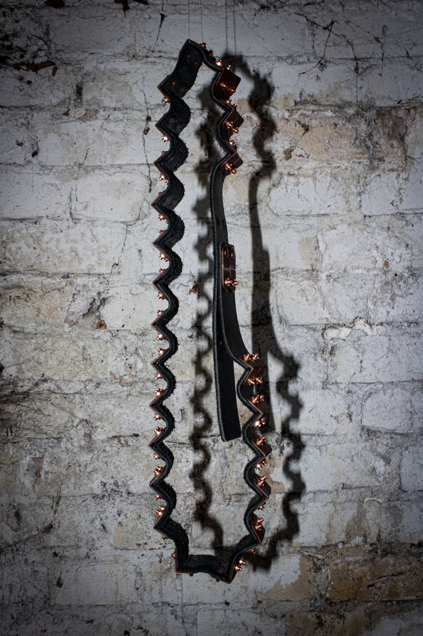 raw steel & leather belt