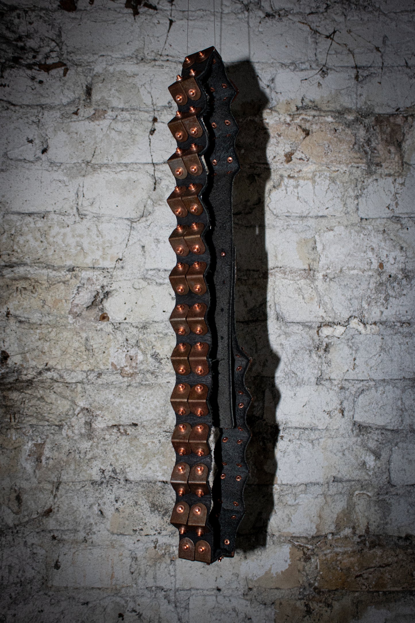 raw steel & leather belt