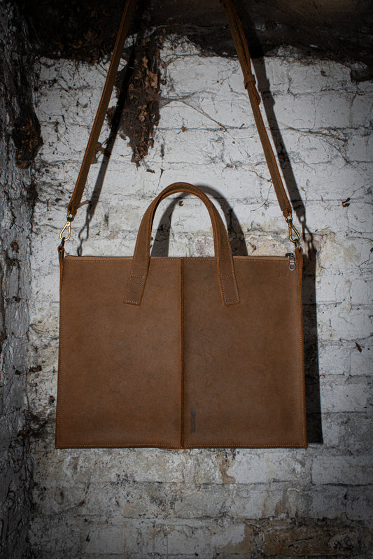 pull-up leather laptop bag