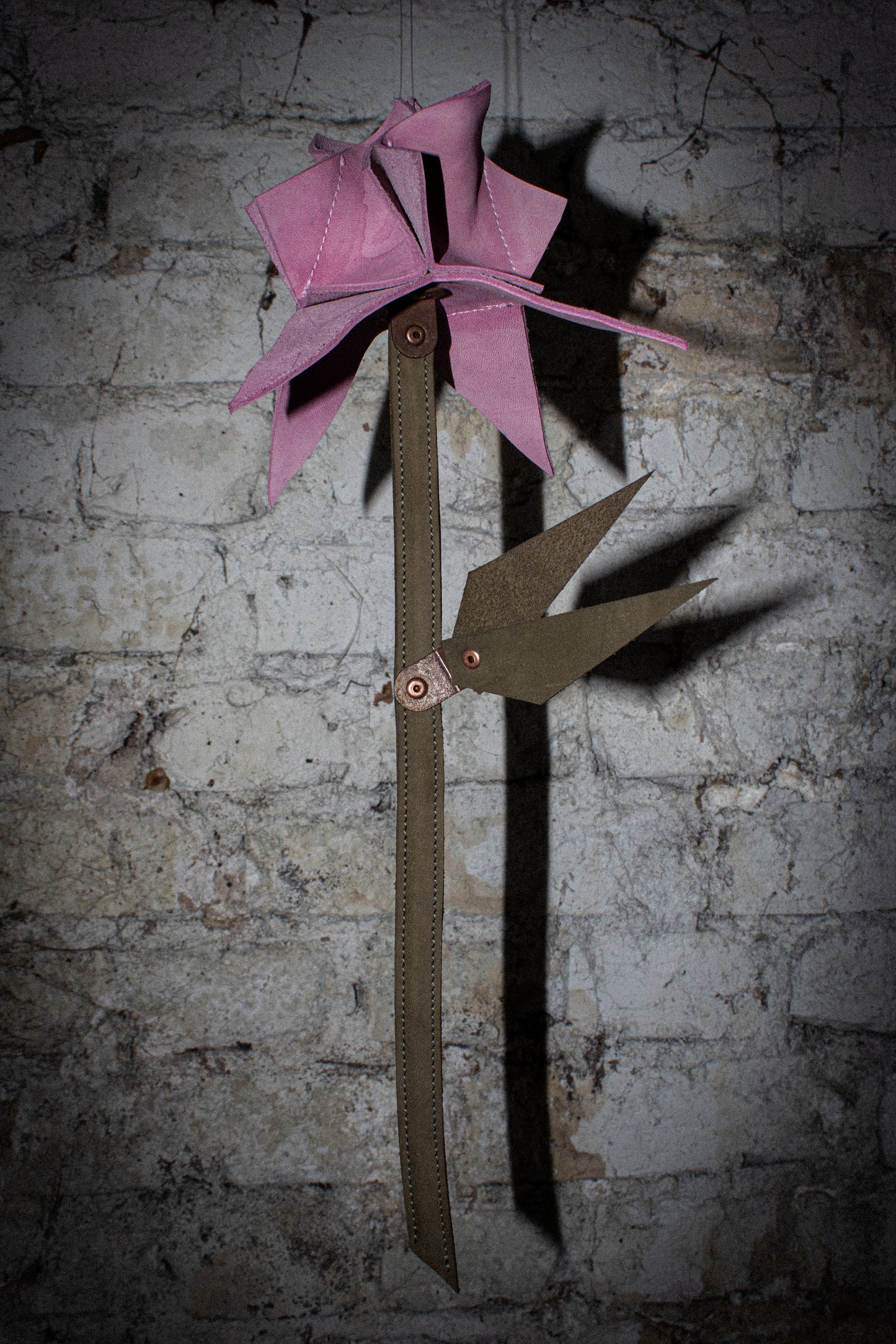 pink leather rose