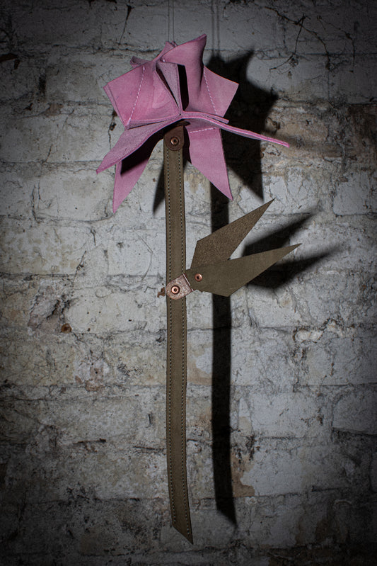 pink leather rose
