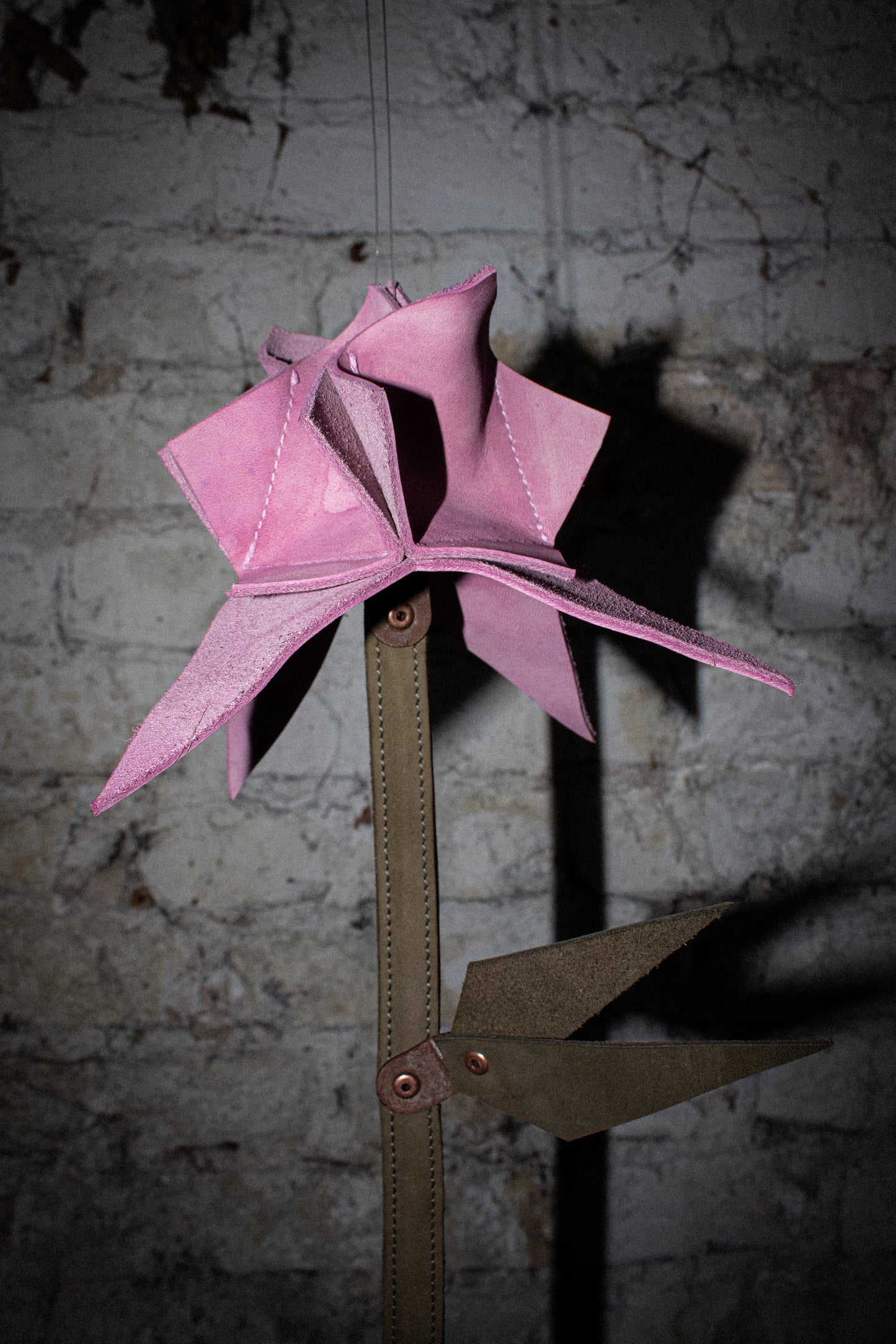 pink leather rose