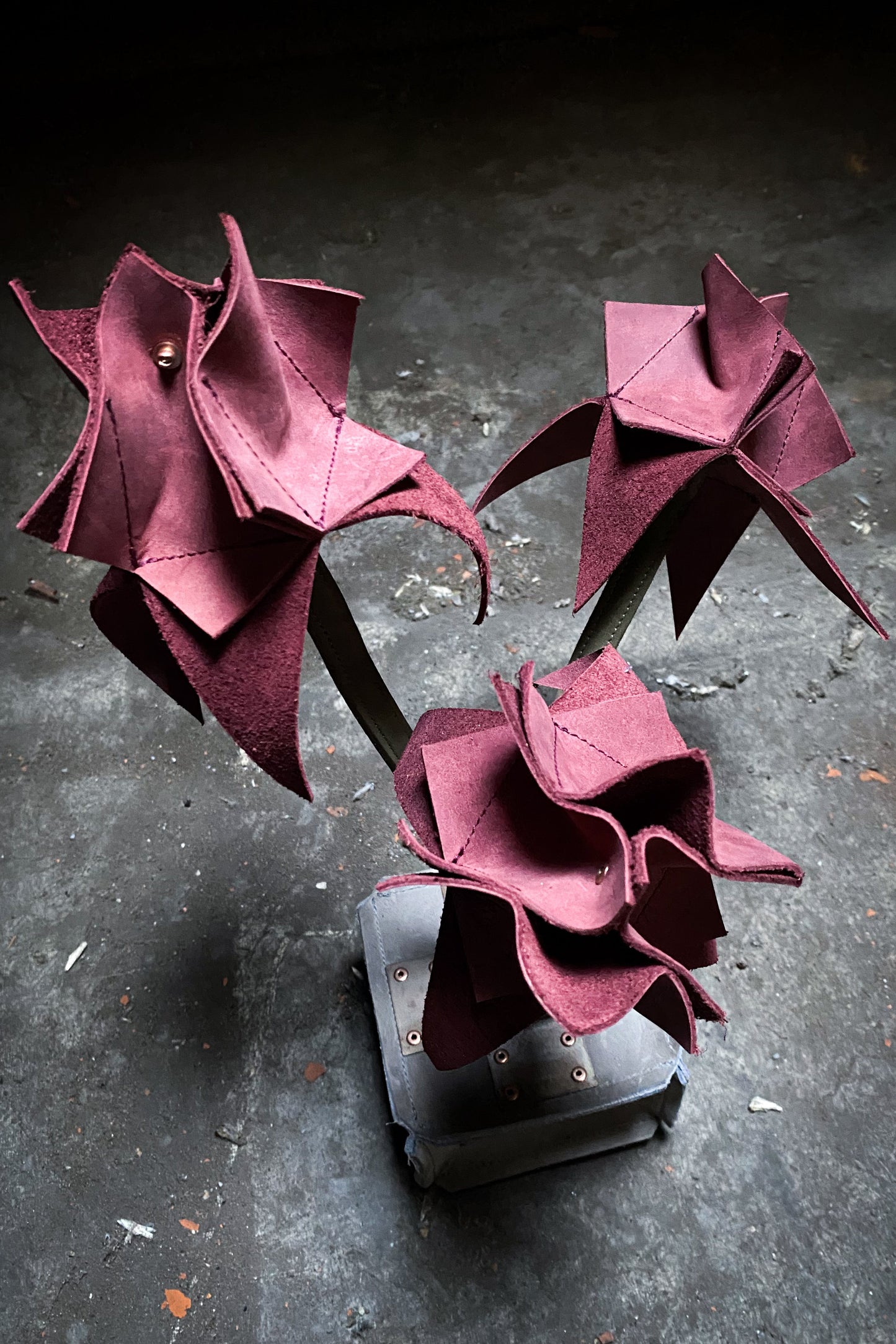 leather rose bouquet